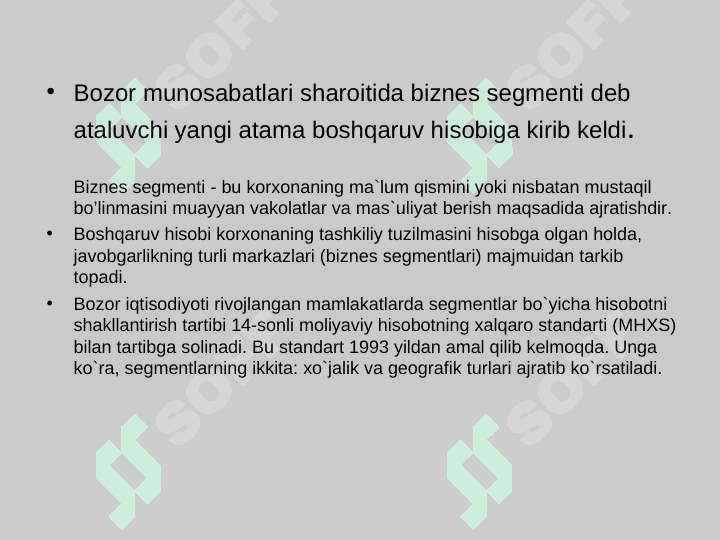 KORXONANING SEGMENTAR HISOBOTI 3