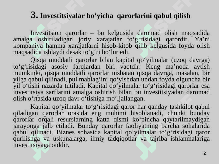 Boshqaruv qarorlarini qabul qilish 2