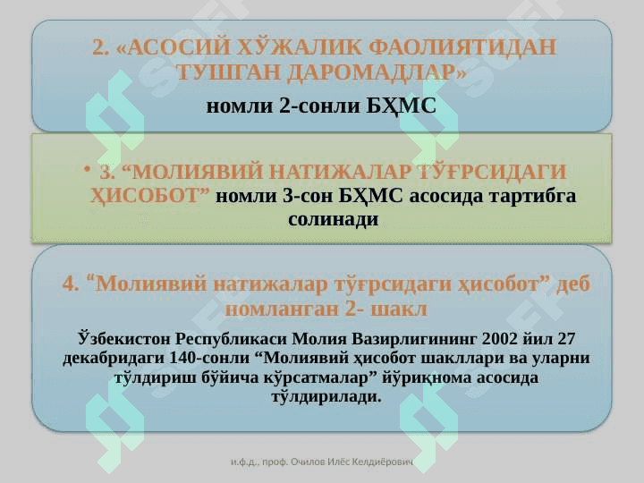 МОЛИЯВИЙ   НАТИЖАЛАР  ҲИСОБИ 4