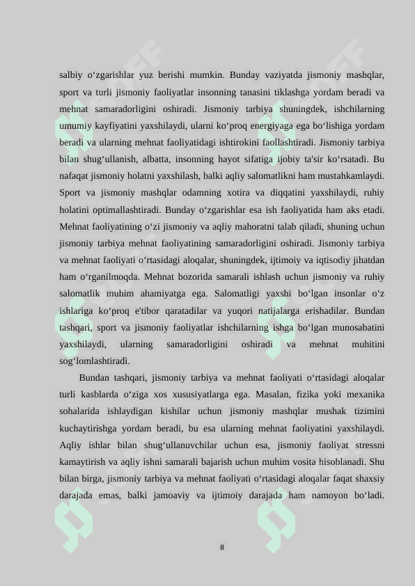 Jismoniy tarbiyada mehnat va harbiy amaliyot bilan bog‘liqlik tamoyili 8