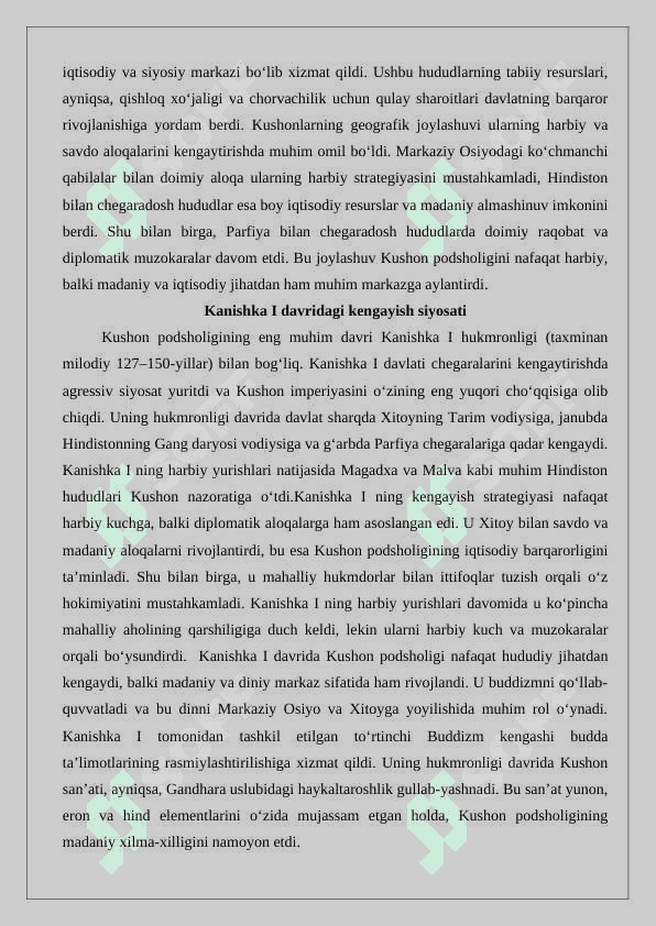 Kushon podsholigi davrida Hindiston 3