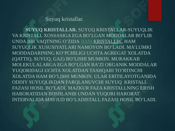 Suyuq kristallar va ularning qo’llanilishi 2