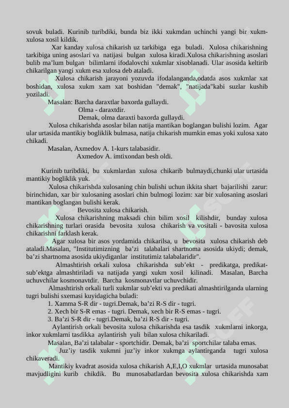 1.	Bilimlar taraqqiyotining mantiqiy shakllari. 8