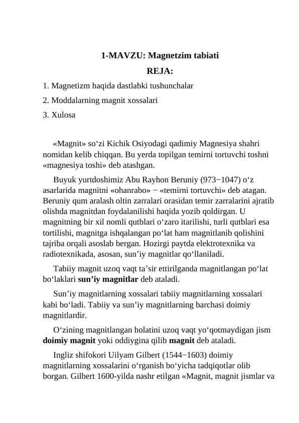 Magnetzim tabiati