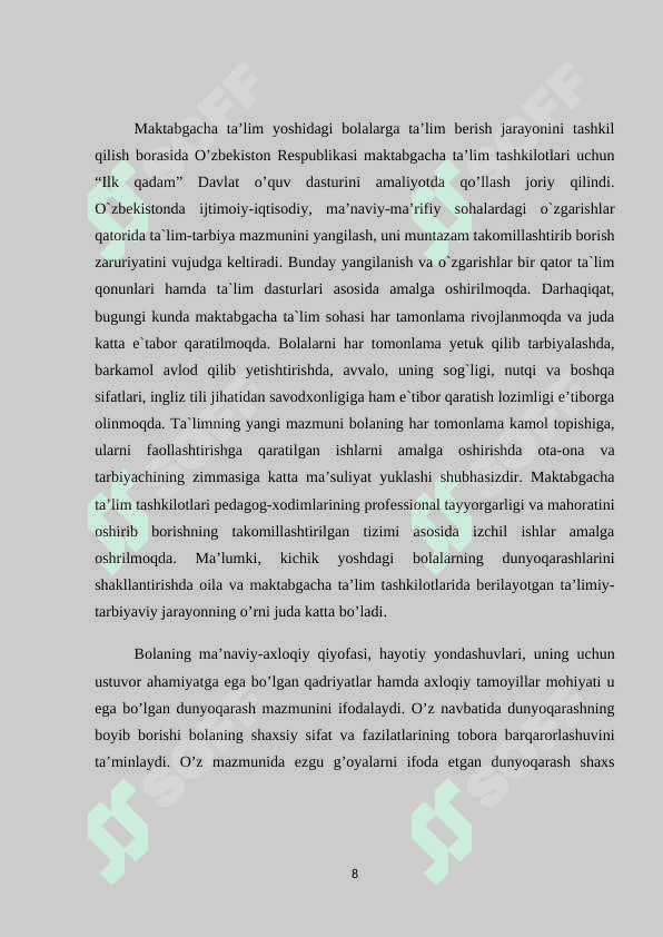 Maktabgacha ta’lim yoshidagi bolalarni dunyo qarashini shakllantirishda oʻyinchoqlarni ahamiyati 8