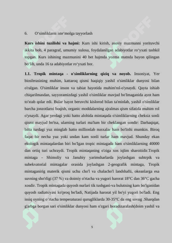 Tropikada tarqalgan oziq   ovqat o‘simliklari 5