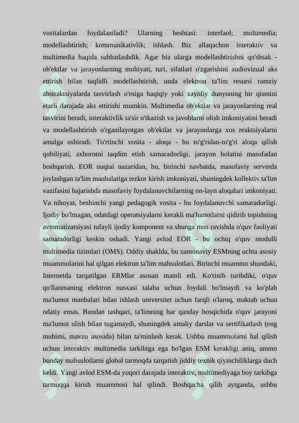 Elektron resurslardan foydalanish muammolari va tajribasi. Elektron ta'lim resurslaridan foydalanish va rivojlantirishning huquqiy jihatlari 6