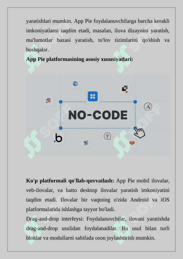 App Pie dasturida mobil ilova yaratish. 3