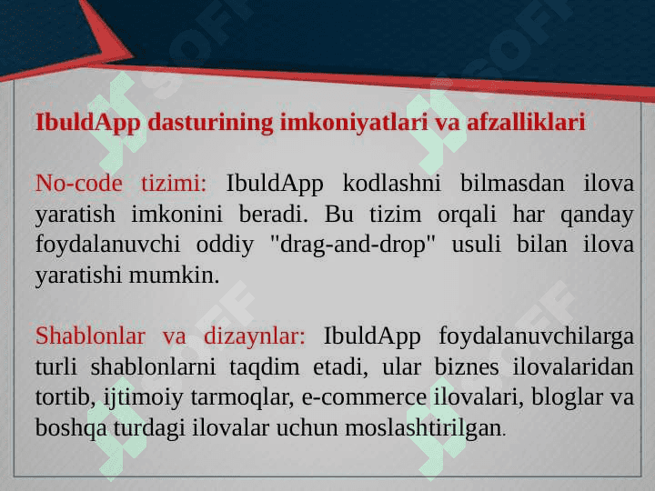 Ibuldapp dasturida mobil ilova yaratish 3 5