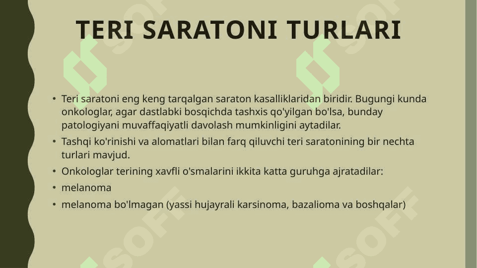 Teri saratoni, Teri melanomasi 3