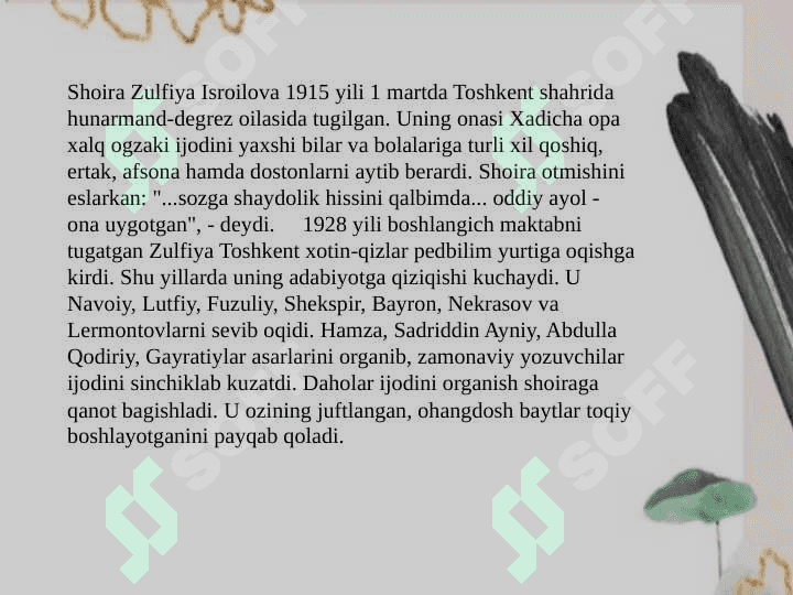 Zulfiya hayoti va ijodi 5