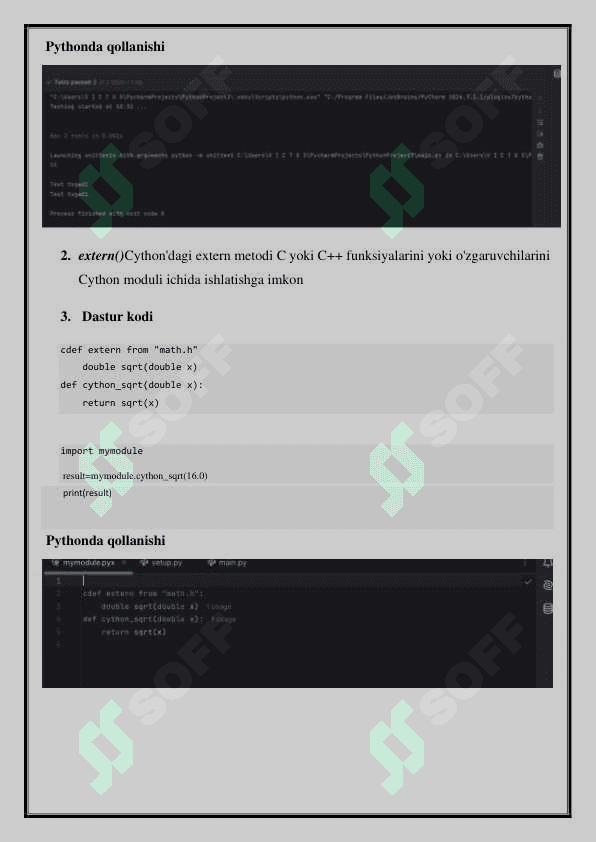 Python kutubxonasida Cython moduli bilan ishlash 4