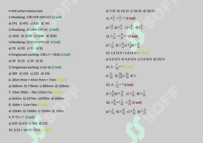 2-3-6-sinf testlar 4