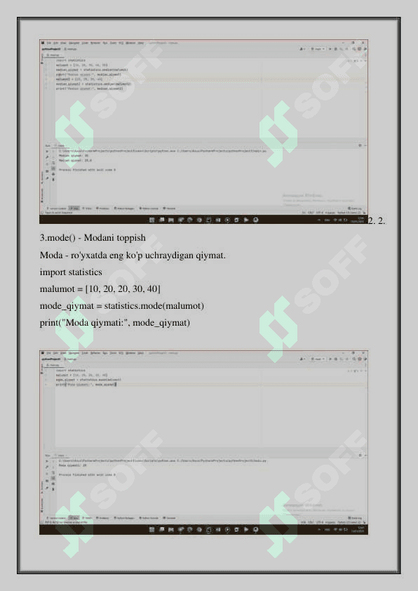 Pythonda Statistics kutubxonasi 4