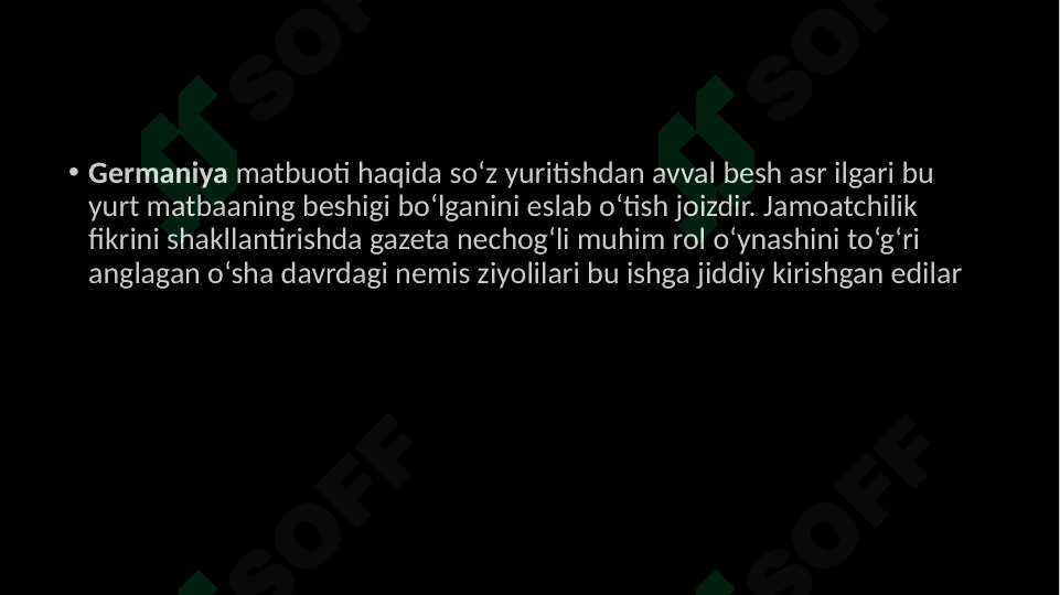 Germaniya matbuoti va uning tarixi 2
