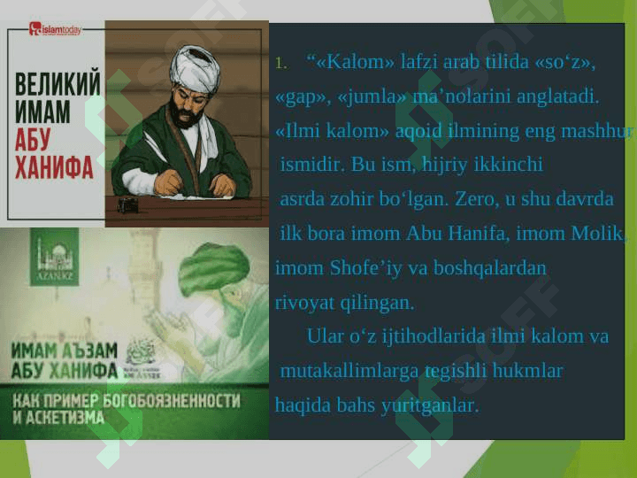 Islom dinining aqidaviy yo`nalishlari va maktablari 3