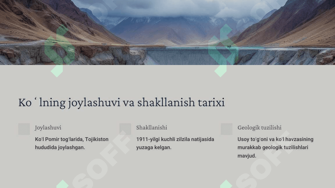 Sarez koli Tabiiy geografik tavsif 3