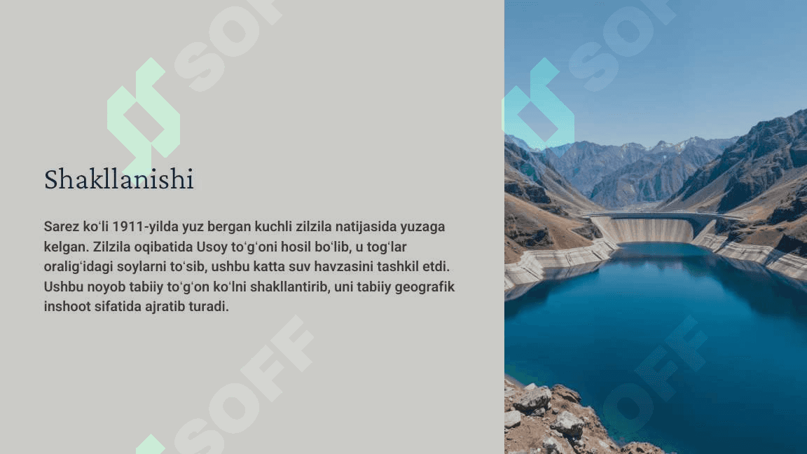 Sarez koli Tabiiy geografik tavsif 5