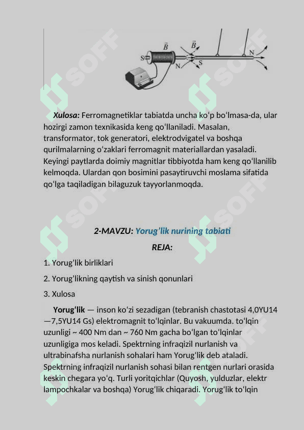 Moddalarning magnit xossalari 6