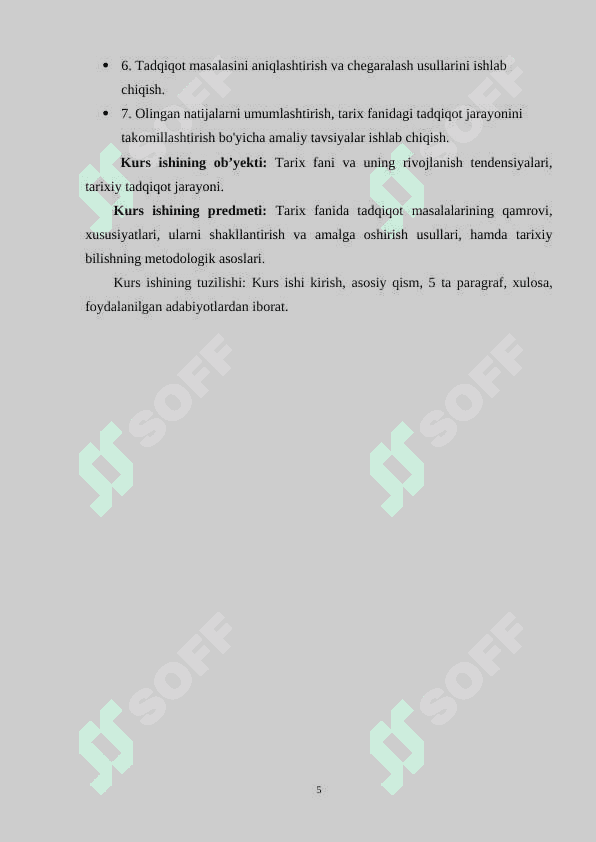 Tadqiqot masalalarining qamrovi va xususiyatlari 5