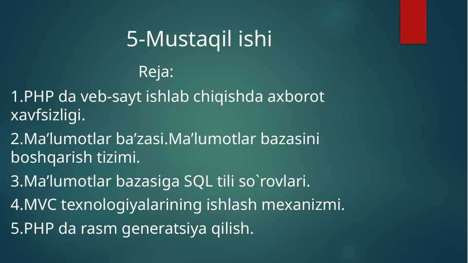 PHP asosida veb sayt yaratish