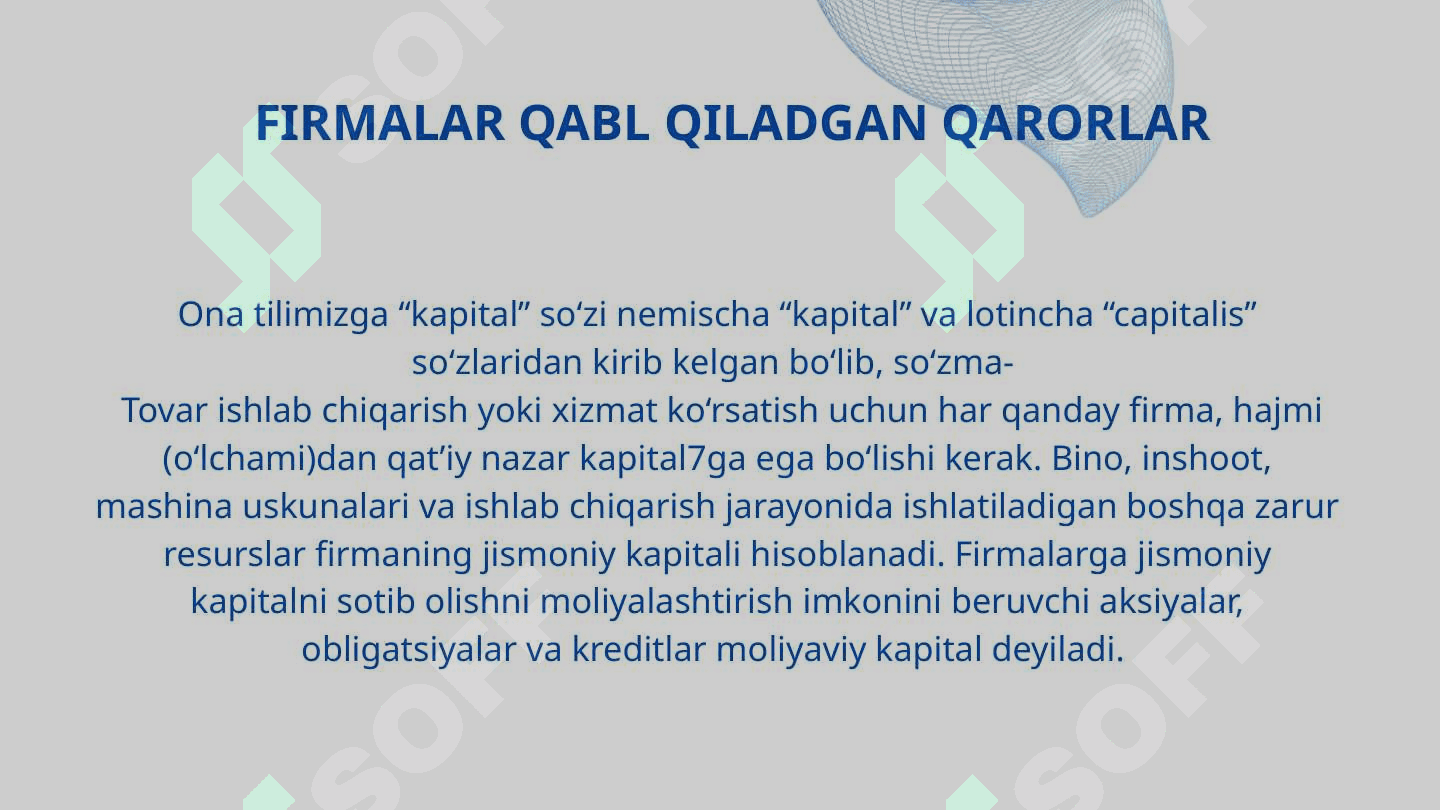 Moliyaviy Qarorlar 8