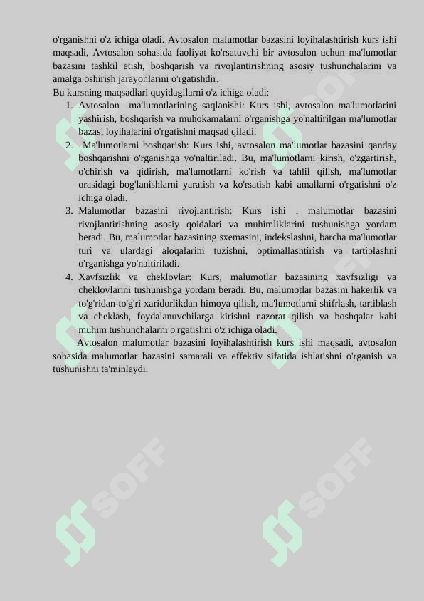 Avtosalon ma’lumotlar bazasini loyihalashtirish va ishlab chiqish 4