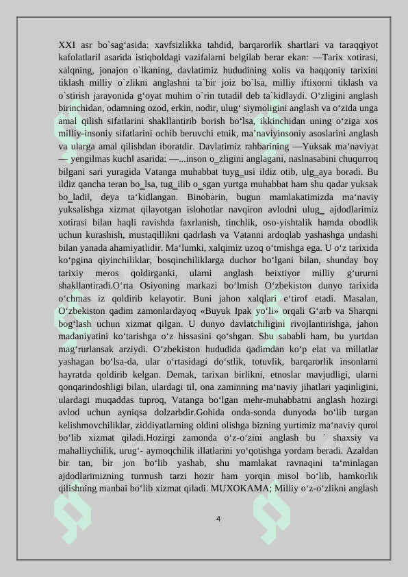 Milliy ong. Referat 4
