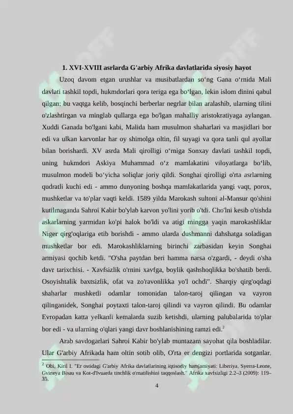 XVI-XVIII Asrlarda G'arbiy Afrika Davlatlari 4