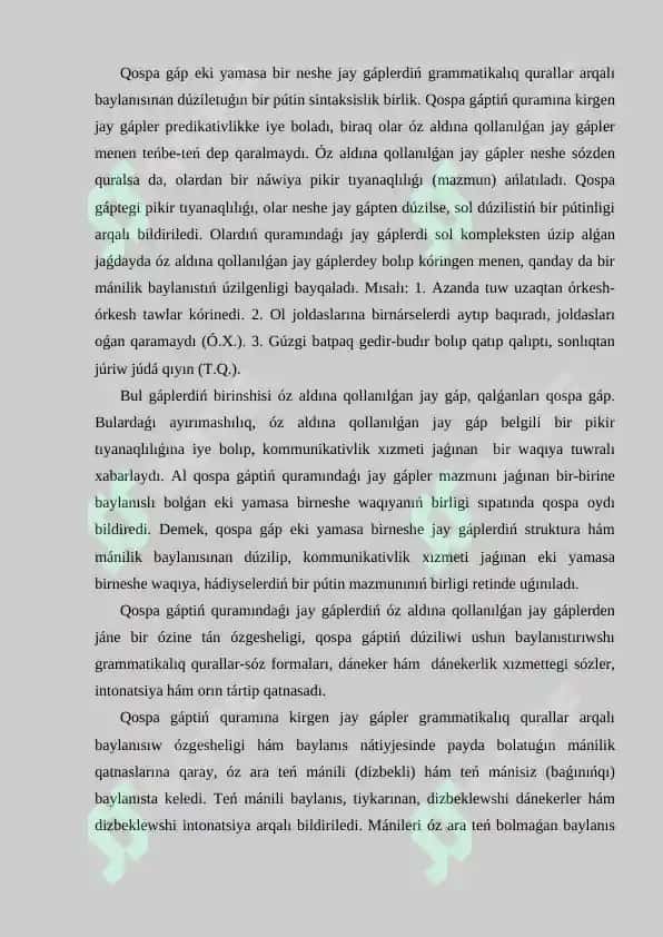 Qоspа gáp hám onıń túrleri 2