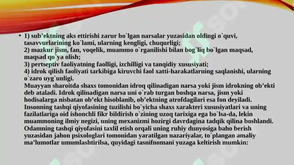 Idrok qilish jarayoni 4