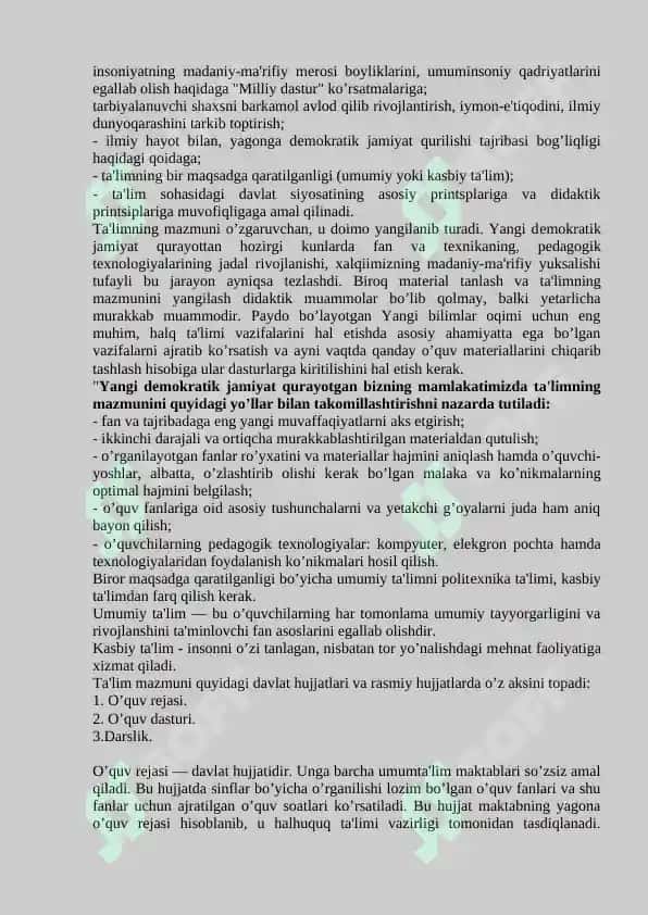 TA'LIMNI TASHKIL ETISH TURLARI VA SHAKLLARI 2