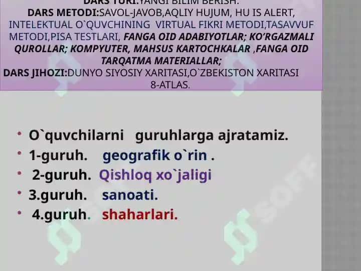 8-sinf geografiya ochiq dars 7