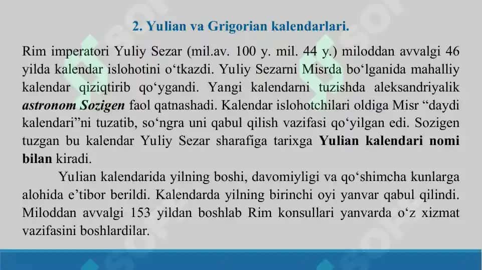 Rim kalendari. Taqdimot 21 sahifa. 7