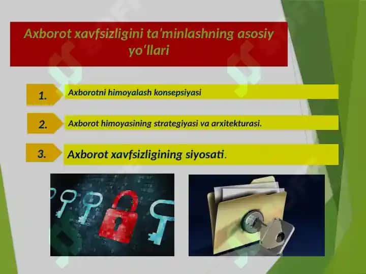 Axborot xavfsizligini ta’minlash, INTERNETDAGI TAHDIDLARDAN HIMOYALANISH 6