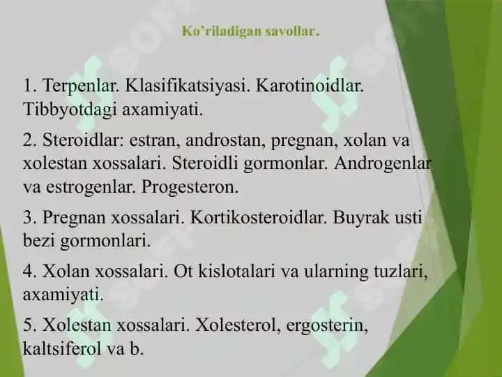 Sovunlanmaydigan lipidlar 3