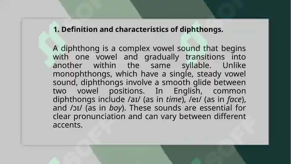 Diphthongs: Definition and Characteristics 2