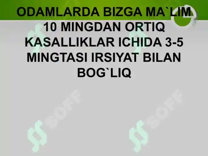 Irsiy kasalliklar va ularning oldini olish 5