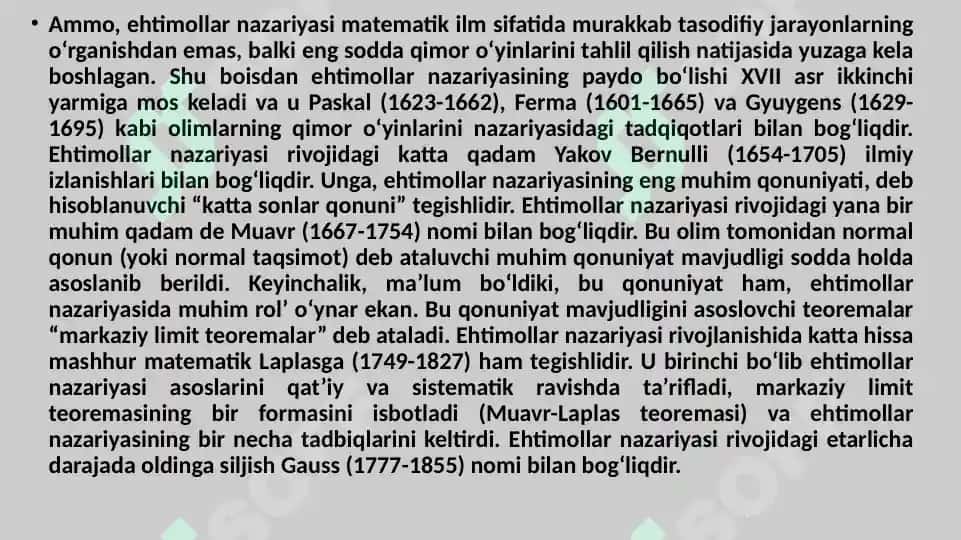 Ehtimollar nazariyasi 4