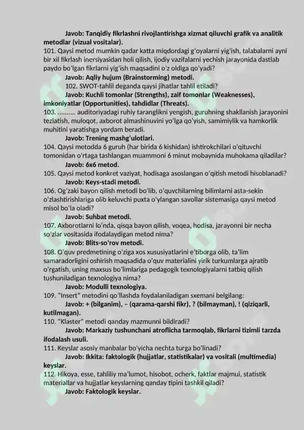 PEDAGOGIKA JAVOBLARI 8