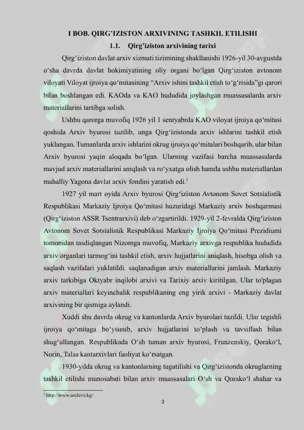 QIRG’IZISTON ARXIV ISHI TARIXI 3