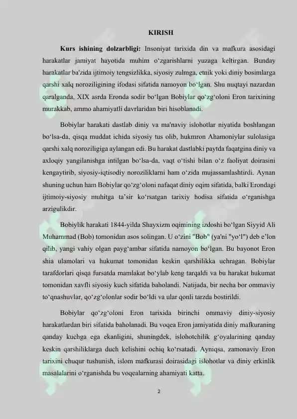 Eronda “Bobiylar” qo’zg’oloni 2