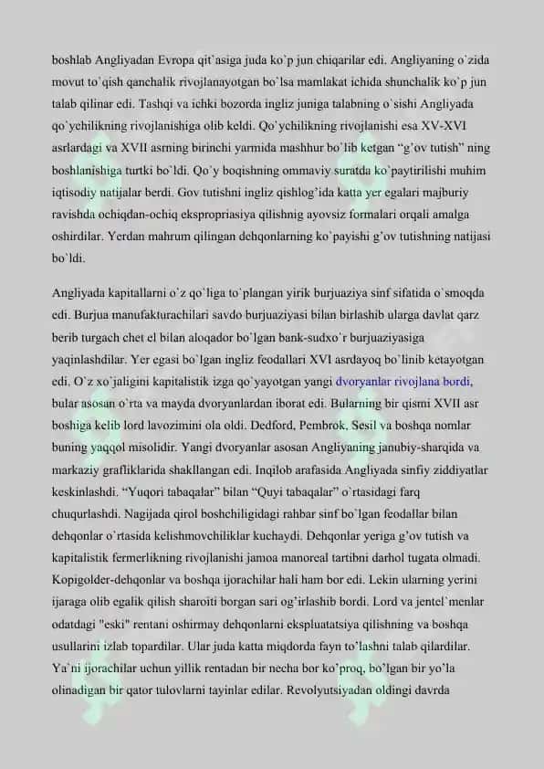 XVII asrda Angliyada burjua inqilobi 3