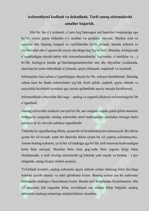Alifbo usulida kodlash 2