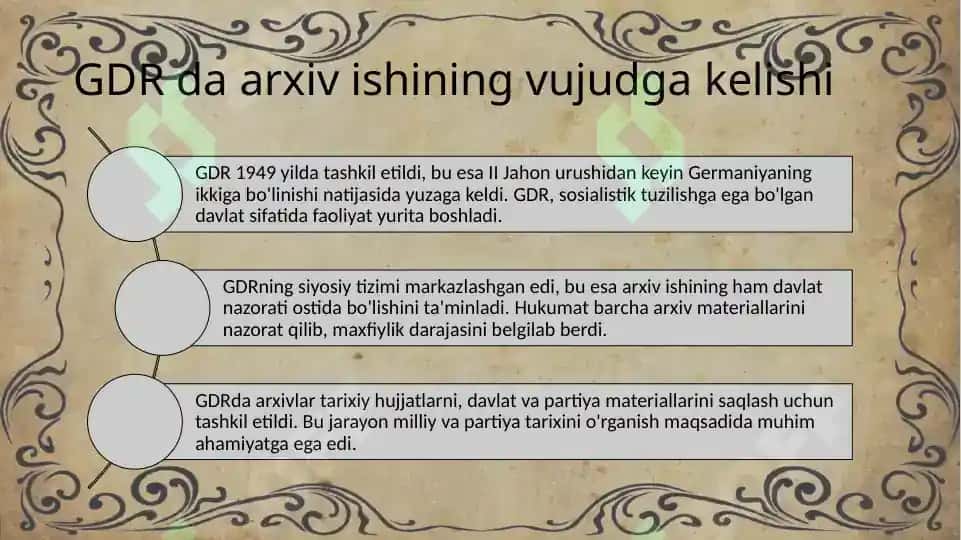 GDR DA ARXIV ISHI ISLOHOTLARI. ARXIV BOSHQARUV TIZIMI 4