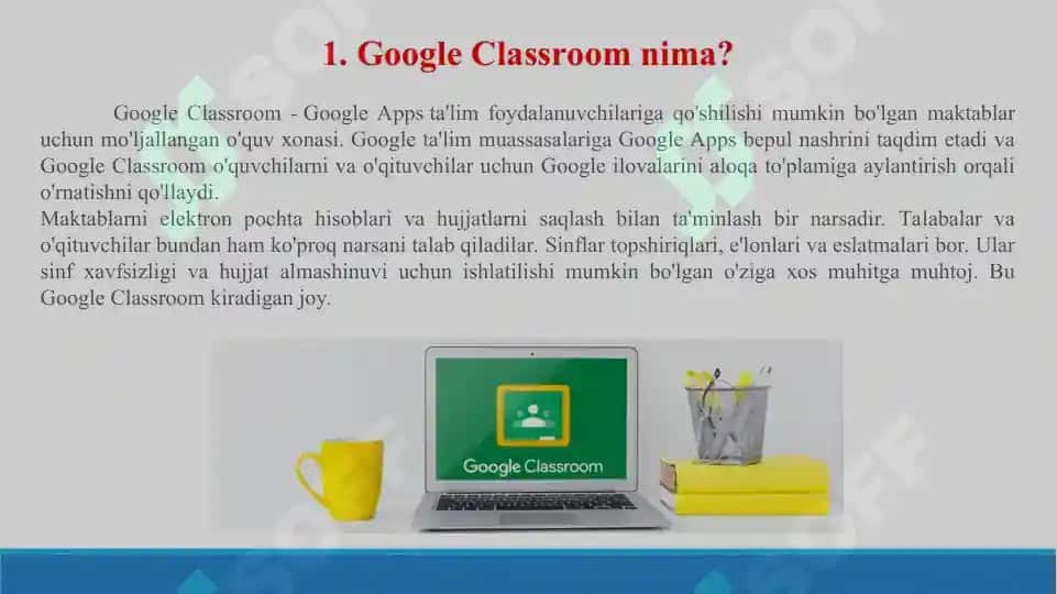 Google Classroom. Taqdimot 14 bet. 2