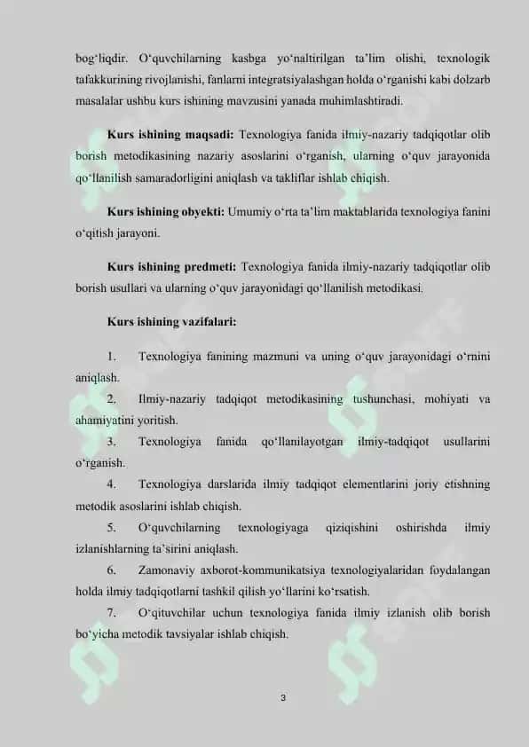 Texnologiya fanidan ilmiy nazariy tadqiqotlar metodikasi 3