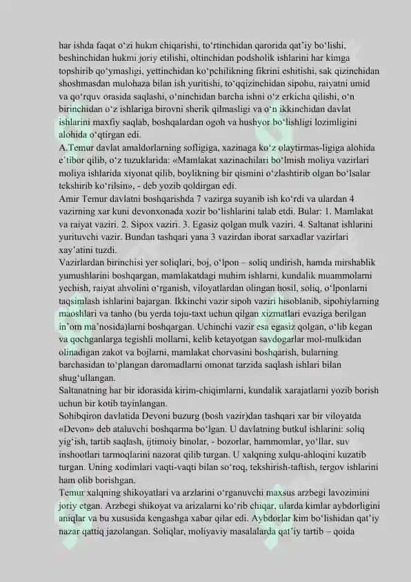 Temur tuzuklari ahmiyati 2