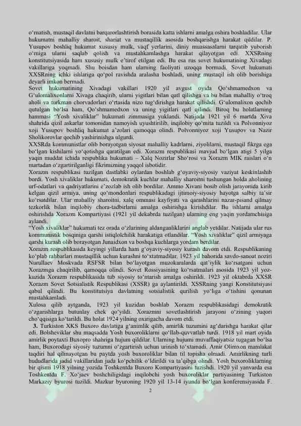 Xiva va Buxoro xonligining tugatilishi 2