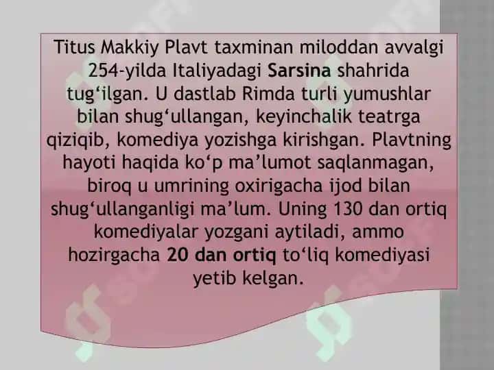 Plavt ijodi va uning "Xumcha" asari 4
